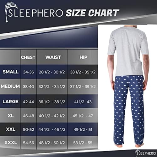 SLEEPHERO Men’s Pajama Set Pajamas For Men 2 Piece PJ Set with Cotton Knit Men Pajama Pants and Short Sleeve Crew Neck T-Shirt Moose Large - Image 4