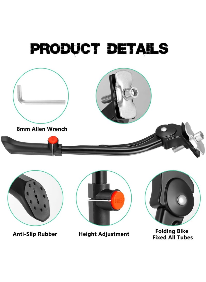 KASTWAVE Bicycles Stand, Adjustable Aluminum Alloy Bike Kickstand for 16 inch, 20 inch, 24 inch, 26 inch Bicycles - Button-style Latch, Suitable for Mountain, Road, and Hybrid Bikes  - Image 5