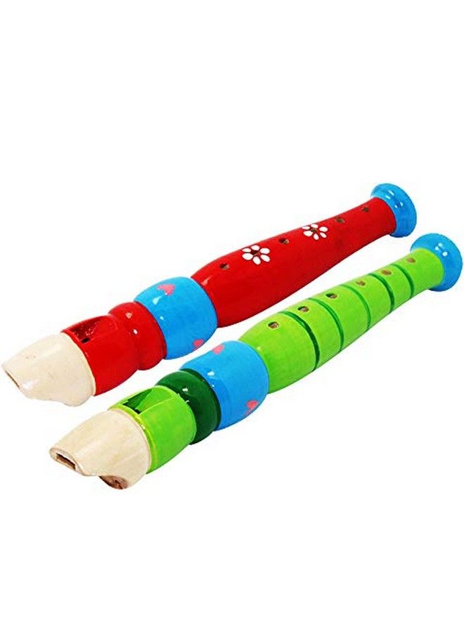 Sealive 2 Pcs Small Wooden Recorders For Toddlers Colorful Piccolo Flute For Kidslearning Rhythm Musical Instrumentsealive Baby Early Education Music Sound Toys For Autism Or Preschool Child (Random Color) - Image 2