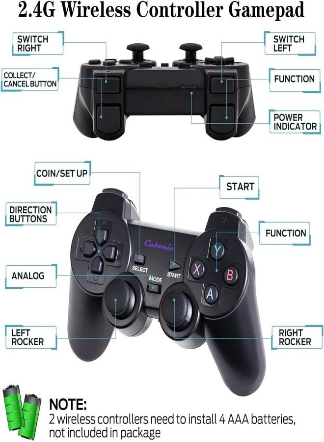 جهاز ألعاب Cubonic GameHub M8 Lite 4K Game Stick Lite، وحدة تحكم ألعاب كلاسيكية مع أكثر من 20000 لعبة، و9 محاكيات ألعاب كلاسيكية، ووحدات تحكم لاسلكية، وإخراج فائق الوضوح بدقة 4K، وتصميم محمول للترفيه المنزلي - Image 5