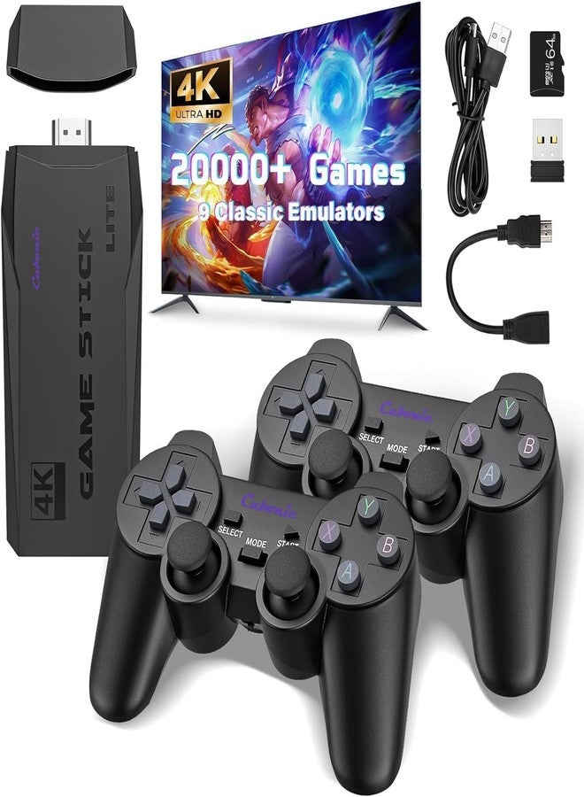 جهاز ألعاب Cubonic GameHub M8 Lite 4K Game Stick Lite، وحدة تحكم ألعاب كلاسيكية مع أكثر من 20000 لعبة، و9 محاكيات ألعاب كلاسيكية، ووحدات تحكم لاسلكية، وإخراج فائق الوضوح بدقة 4K، وتصميم محمول للترفيه المنزلي - Image 1