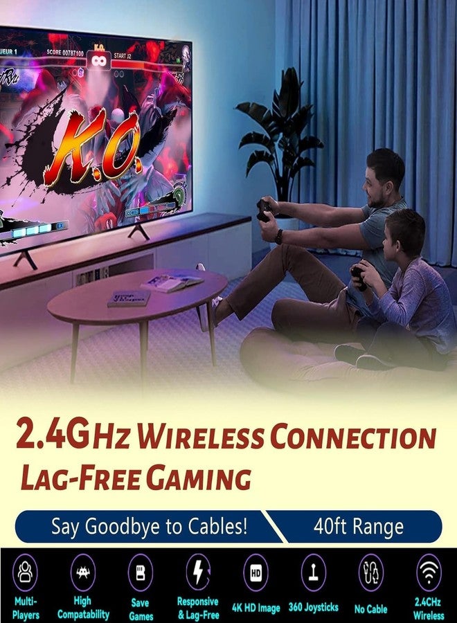 جهاز ألعاب Cubonic GameHub M8 Lite 4K Game Stick Lite، وحدة تحكم ألعاب كلاسيكية مع أكثر من 20000 لعبة، و9 محاكيات ألعاب كلاسيكية، ووحدات تحكم لاسلكية، وإخراج فائق الوضوح بدقة 4K، وتصميم محمول للترفيه المنزلي - Image 3