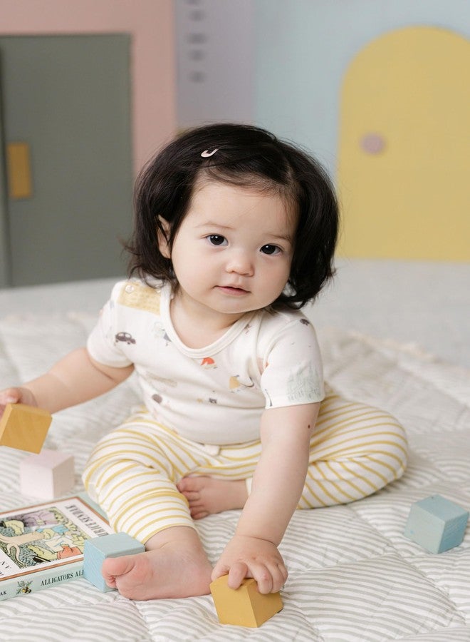 PEHR Short Sleeve Shoulder Snap One-Piece, Explore the World | 100% Organic Cotton, Unisex Baby Bodysuit with Shoulder and Bottom Snaps for Easy Changes Sizes 3-6M - Image 2