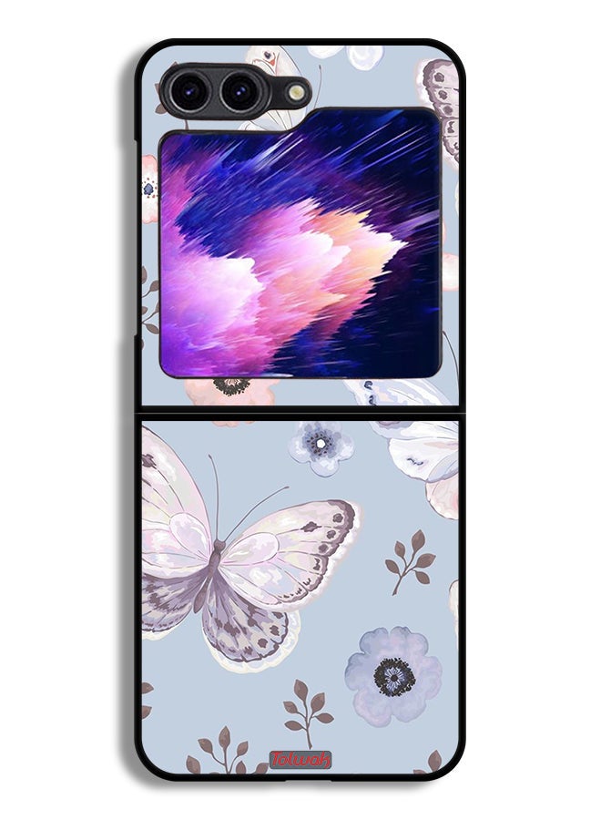 Tolwak Samsung Galaxy Z Flip6 Protective Case Cover Butterflies And Flowers  - Image 1