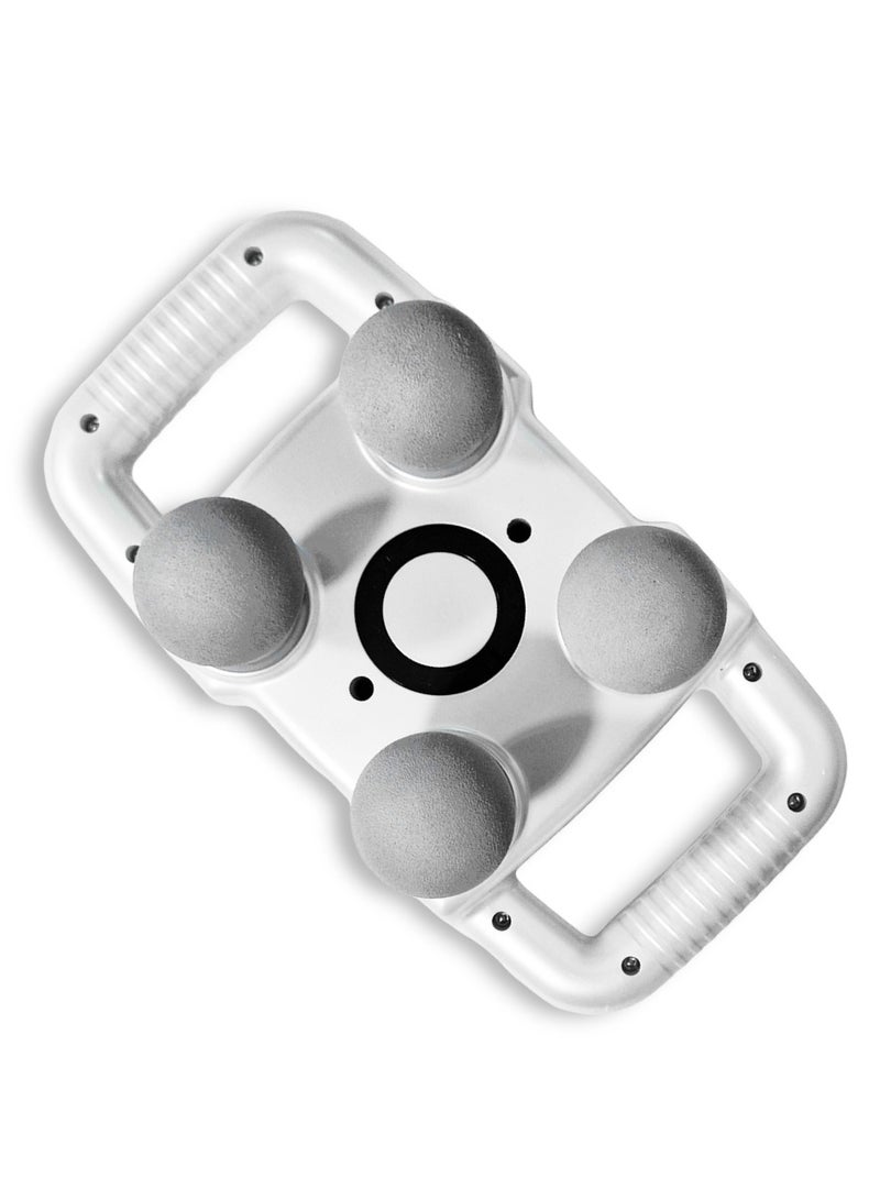 جهاز مساج كهربائي مدمج، جهاز مساج للاسترخاء والشفاء 4 في 1، لاسلكي وقابل لإعادة الشحن، كابل USB من النوع C، بطارية ذات سعة كبيرة 2500 مللي أمبير في الساعة 4 تكنولوجيا تدليك منطقة كبيرة رأس تدليك موديل JY-0116-B للاسترخاء العميق لمنطقة كبيرة يمكن استخدامه في المنزل - أبيض - Image 3