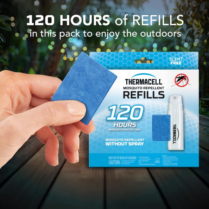 Thermacell Mosquito Repellent 120-Hour Refill; Includes 10 Fuel Cartridges & 30 Repellent Mats; Compatible With Fuel-Powered Thermacell Repellers; Scent-Free, DEET-Free Bug Spray Alternative - Image 3