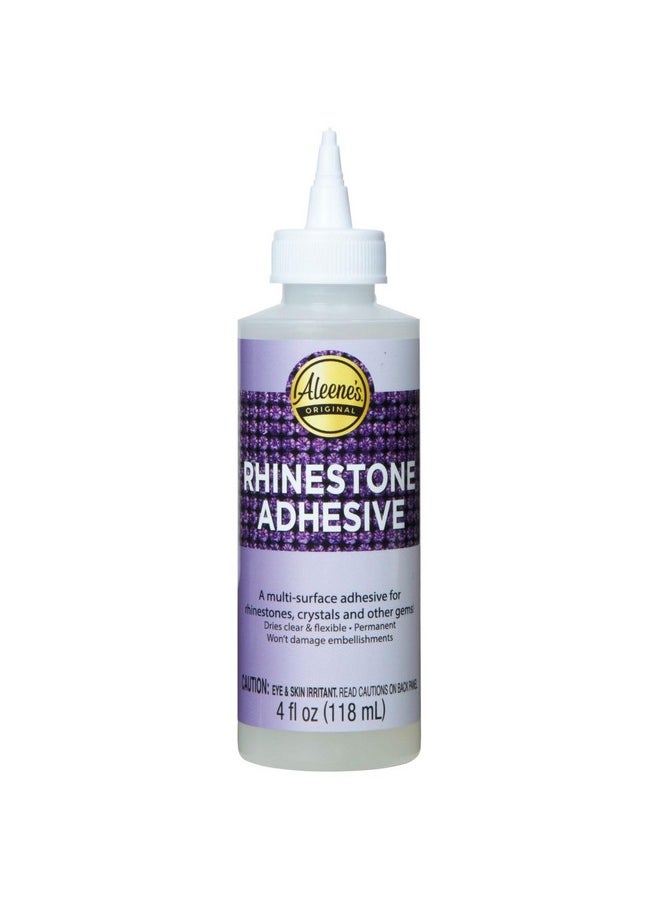 Aleene's - Rhinestone Adhesive 4 Fl Oz Liquid Glue For Jewels Crystals Rhinestones And Embellishments Dries Clear - Image 1