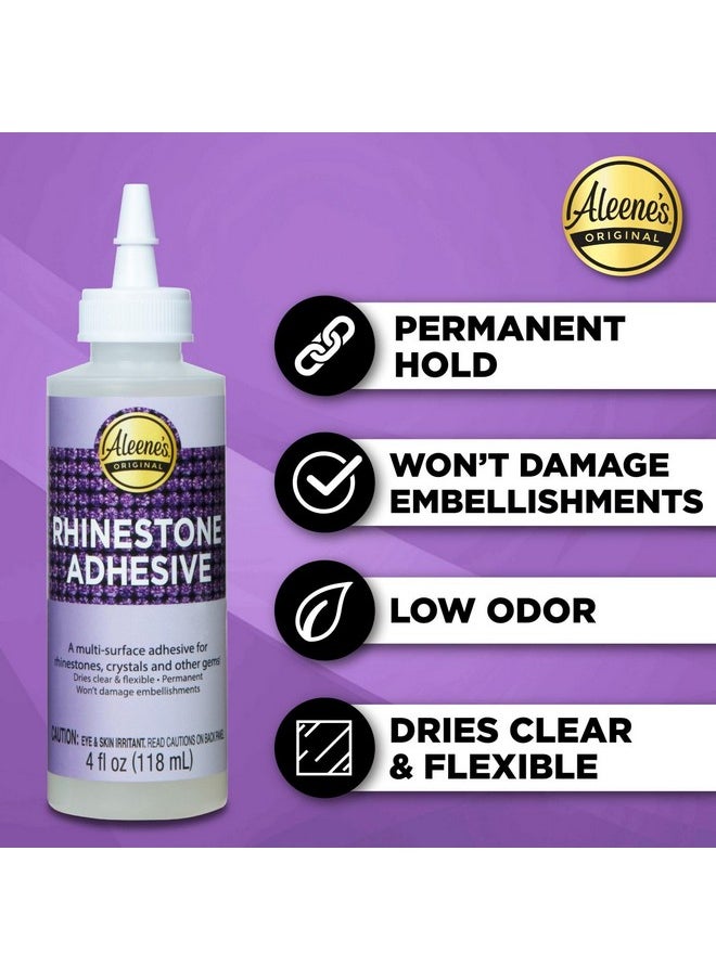 Aleene's - Rhinestone Adhesive 4 Fl Oz Liquid Glue For Jewels Crystals Rhinestones And Embellishments Dries Clear - Image 1