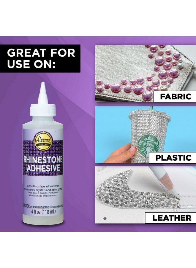 Aleene's - Rhinestone Adhesive 4 Fl Oz Liquid Glue For Jewels Crystals Rhinestones And Embellishments Dries Clear - Image 1
