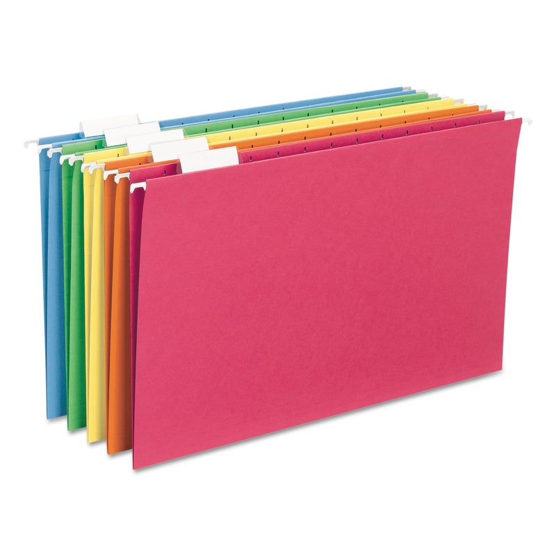 Smead Hanging File Folder with Tab, 1/5-Cut Adjustable Tab, Legal Size, Assorted Primary Colors, 25 per Box (64159) (Pack of 1) - Image 2