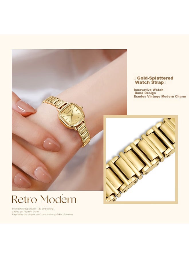 Rossini New Vintage Small Gold Watch For Women Luxury High-end Gold Minimalist Quartz Waterproof Wrisch - Image 2