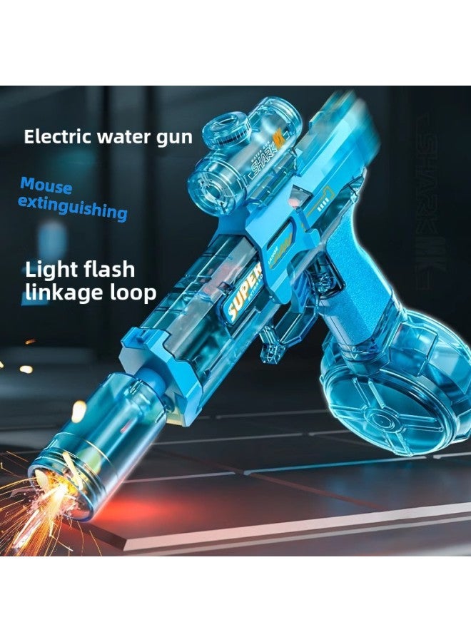 Flash Light Technology Ice Mouse Electric Water Gun Water Spray Burst Back Chamber Strong Cool Range Children's Water Gun 