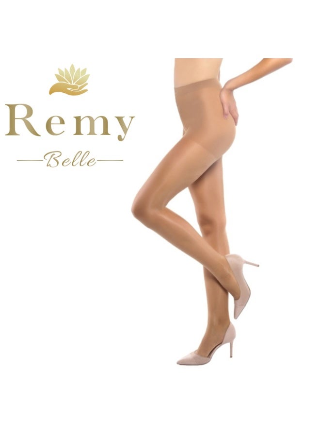 ريمي بيلا كولون نسائي مكون من قطعتين من الجوارب الطويلة النسائية بخصر عالٍ بني فاتح - Image 1