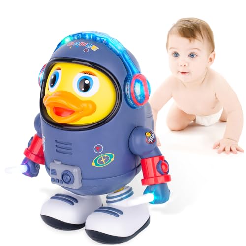 ZHMY Baby Toys Electric Space Duck Electric Music ToyElectric Toys with Lights and Sounds Moving Walking Dancing Toys for Toddler Space Duck - Image 1