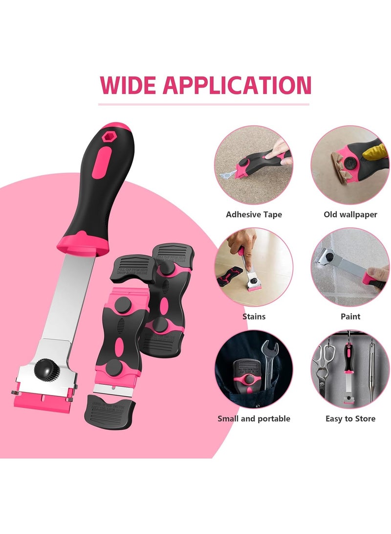 2PCS Multipurpose Scraper Tool Kit with 20 Replaceable Blades, Glass Razor Scraper with 10 Plastic & 10 Metal Blades for Removing Stickers, Decals, Labels, Adhesive and Glue from Car, Kitchen, Windows and Glass Surfaces - Image 5