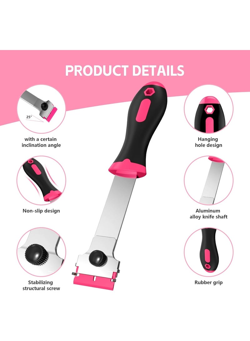 2PCS Multipurpose Scraper Tool Kit with 20 Replaceable Blades, Glass Razor Scraper with 10 Plastic & 10 Metal Blades for Removing Stickers, Decals, Labels, Adhesive and Glue from Car, Kitchen, Windows and Glass Surfaces - Image 2