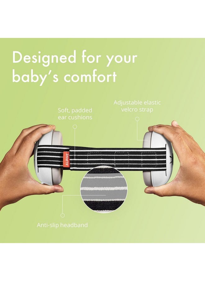 Alpine سماعات أذن Muffy Baby لحماية الأذن للأطفال الصغار والرضع حتى عمر 36 شهرًا معتمدة من CE وANSI لتقليل الضوضاء سماعات رأس مريحة للأطفال ضد تلف السمع وتحسين النوم باللون الأسود  - Image 4