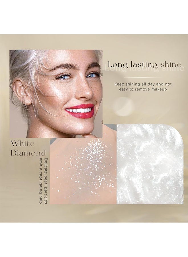 Miss Rose Body Shimmer Mist, Moisturizing Bronze Body Shimmer Luminizer Glow Illuminator Quick-Drying and Non-Sticky Liquid Highlighter Spray for Face Hair Glitter, 60ML -# Sliver - Image 3