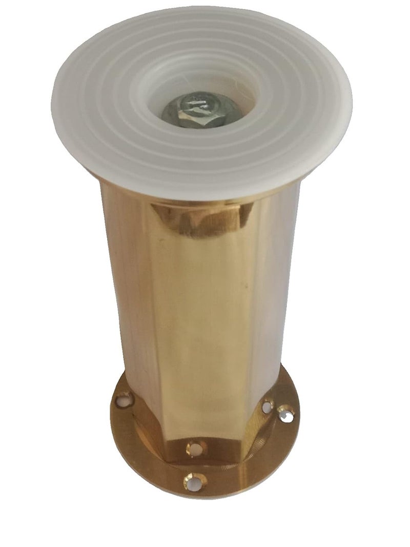 Zohra ZOHRA Hardware Heavy Duty Stainless Steel PVD Glossy Gold Hexagonal Cut Cylindrical Shape Sofa Legs Furniture Legs Table Legs Sofa Legs Bathroom Cabinet Cupboard Legs 50mm 4 4 inch - Image 4