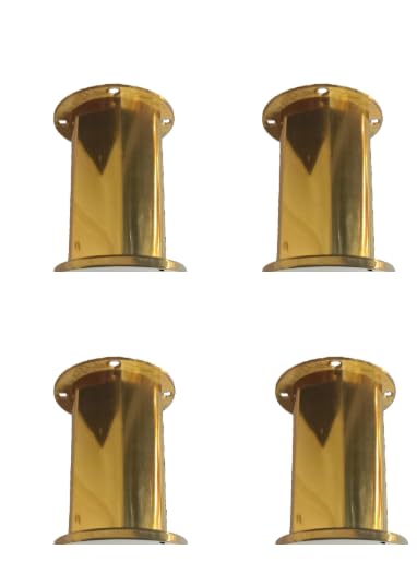 Zohra ZOHRA Hardware Heavy Duty Stainless Steel PVD Glossy Gold Hexagonal Cut Cylindrical Shape Sofa Legs Furniture Legs Table Legs Sofa Legs Bathroom Cabinet Cupboard Legs 50mm 4 4 inch - Image 1