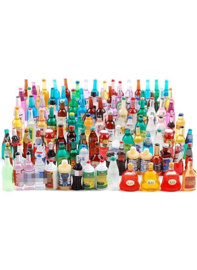 NWFashion - NWFashion 120PCS Miniature Decor Drink Bottle Dessert Pastry Food Cake Topper Dollhouse Decoration (Drink) - Image 1