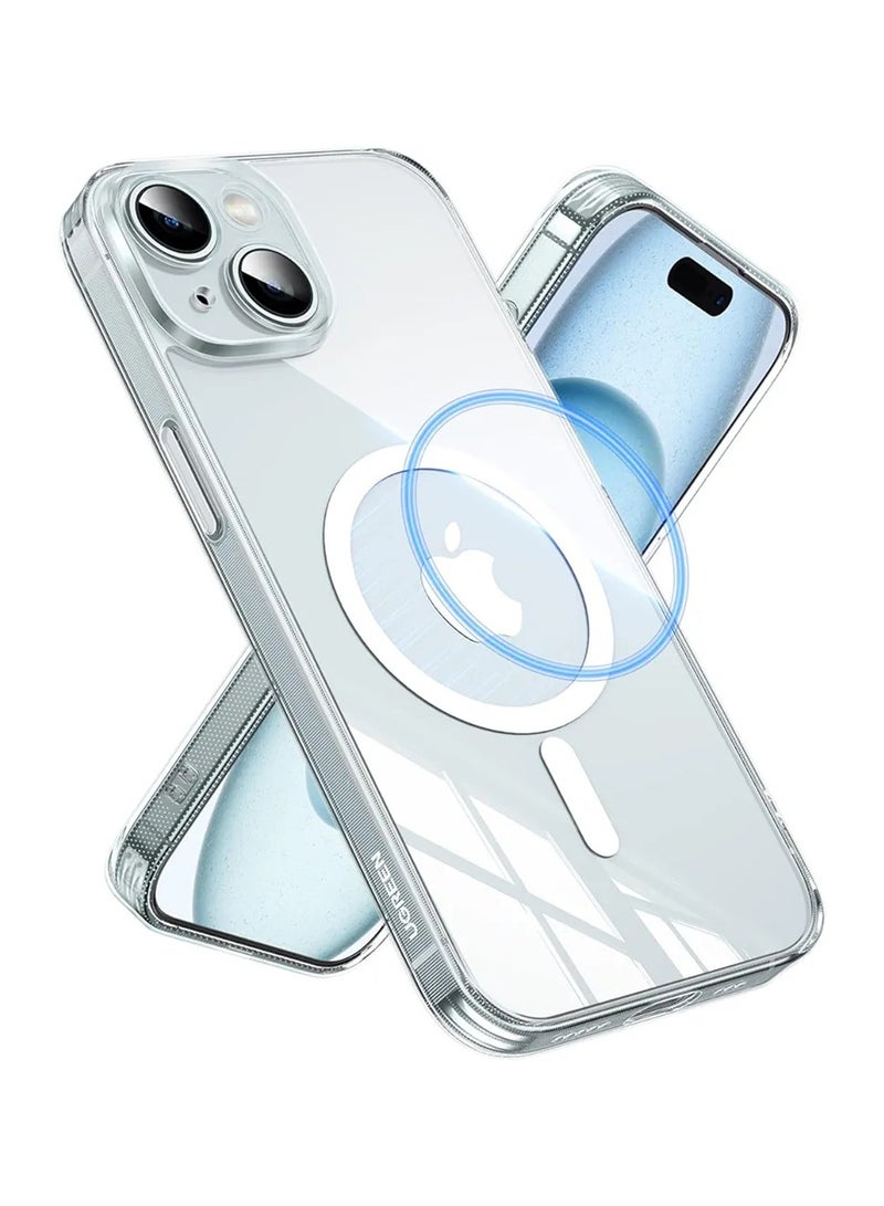 Ugreen iPhone 15 Magsafe Case Clear【N52 Stronger Magnets】【Shockproof Military-Grade Protection】iPhone 15 Cover Anti-Yellow & Anti-Scratch, Ultra Slim, Magnetic Cover for iPhone 15 6.1 inch Clear - Image 1