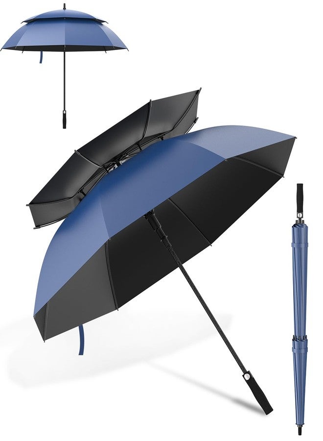 ISABRELLA Big Umbrella for Men, 63 Inch Windproof Umbrella Big Size, Extra Large Golf Umbrella for Rain - Ideal For 4-5 People(Blue) - Image 1
