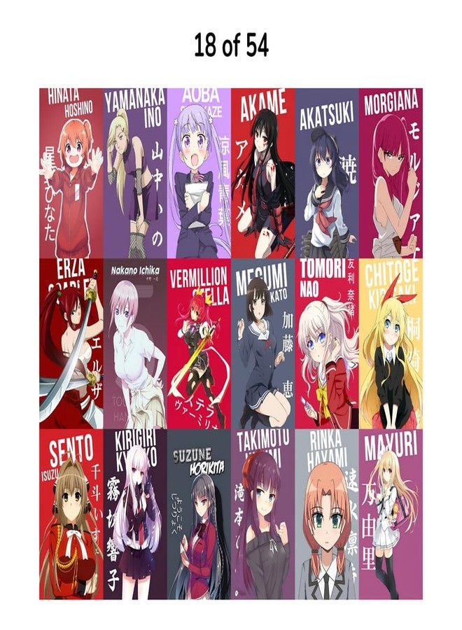 Posters Inc Pack Of 54 Anime Waifu Posters,Wall Decoration Items For Living Room And Kitchen, Cute Wall Posters For Home Decoration items, Gifts For Men And Best Friend, 4x6 Inches Size, 300 GSM Paper - Image 2