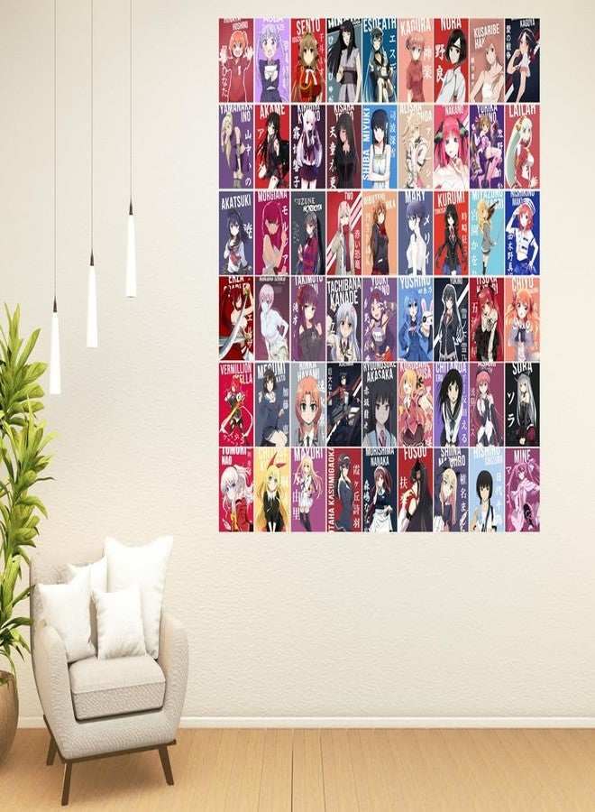 Posters Inc Pack Of 54 Anime Waifu Posters,Wall Decoration Items For Living Room And Kitchen, Cute Wall Posters For Home Decoration items, Gifts For Men And Best Friend, 4x6 Inches Size, 300 GSM Paper - Image 5