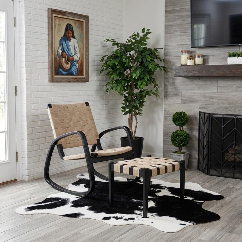 MustMat Cute Cow Print Rug Black and White Faux Cowhide Rugs Animal Printed Area Rug Carpet for Home 4'7''Ã—5'3'' - Image 2