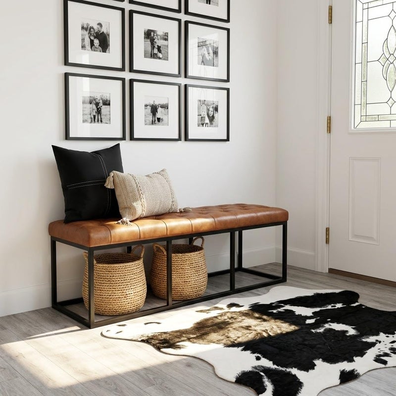 MustMat Cute Cow Print Rug Black and White Faux Cowhide Rugs Animal Printed Area Rug Carpet for Home 4'7''Ã—5'3'' - Image 5