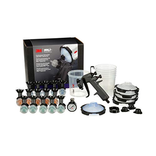 3M Performance Spray Gun Starter Kit, 26778, Includes PPS 2.0 Paint Spray Cup System, 15 Replaceable Gravity HVLP Atomizing Heads, Air Control Valve - Image 1