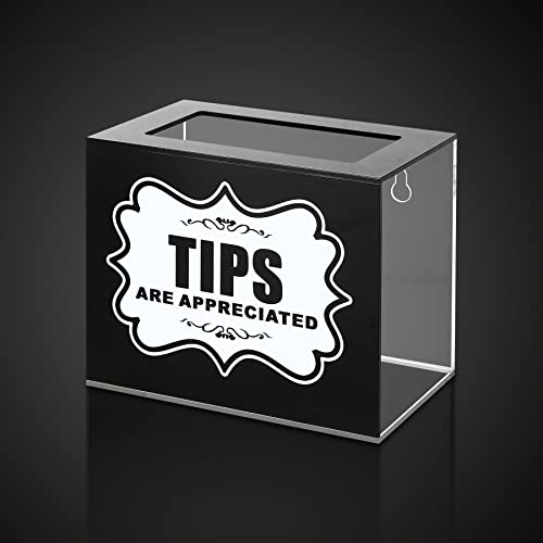 CiaoHER Acrylic Tip Collection Jar Donation Suggestion Box for Money Storage Container (6" W x 5" H x 4" D) - Image 5