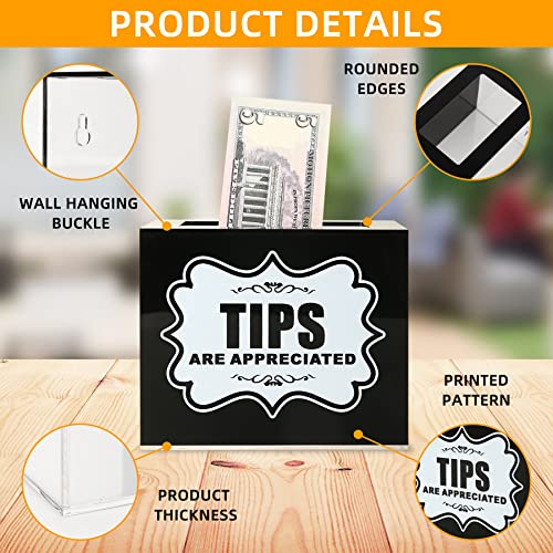 CiaoHER Acrylic Tip Collection Jar Donation Suggestion Box for Money Storage Container (6" W x 5" H x 4" D) - Image 3