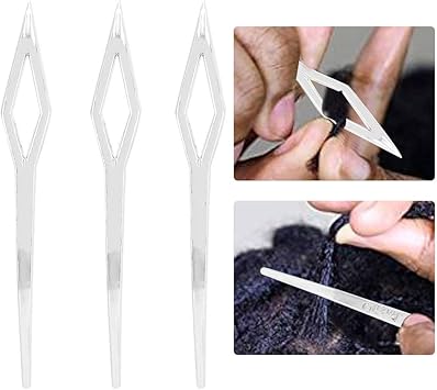 FILFEEL Dreadlocks Tool 3Pcs Interlocking Needles Alloy Material for Braiding Tightening and Repairing Dreadlocks Sisterlocks Crochet Hooks Hair Extensions Tool - Image 4