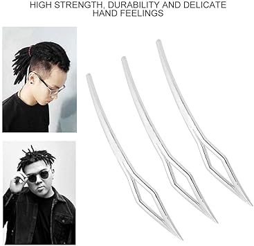 FILFEEL Dreadlocks Tool 3Pcs Interlocking Needles Alloy Material for Braiding Tightening and Repairing Dreadlocks Sisterlocks Crochet Hooks Hair Extensions Tool - Image 3