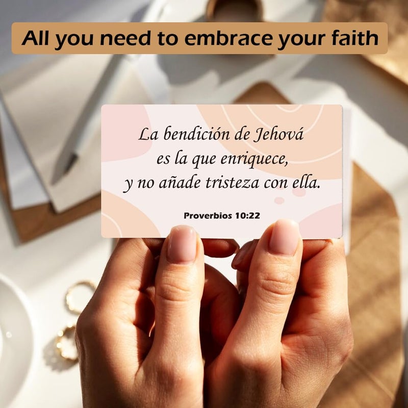 1step2dream Inspirational Spanish Prayer Cards | 60 Unique Boho Theme | 60 Bible Verses, Mini Scripture Cards Motivational Spanish Christian Gifts - Image 2