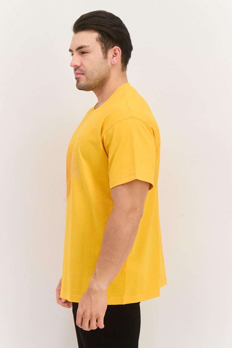 ESPRIT Men Crew Neck Short Sleeves Embroidered T-Shirt, Orange - Image 2