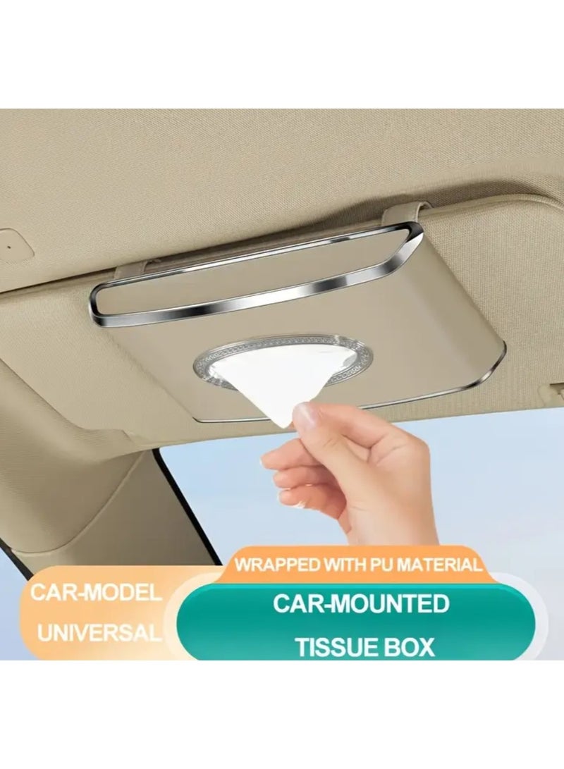 A High-End Faux Leather Car Tissue Box with a Non-Slip Base Design, an Essential for Various Vehicle Types, Enhances The Interior Aesthetics, Easy to Dispense, Durable And Easy to Clean - Image 5