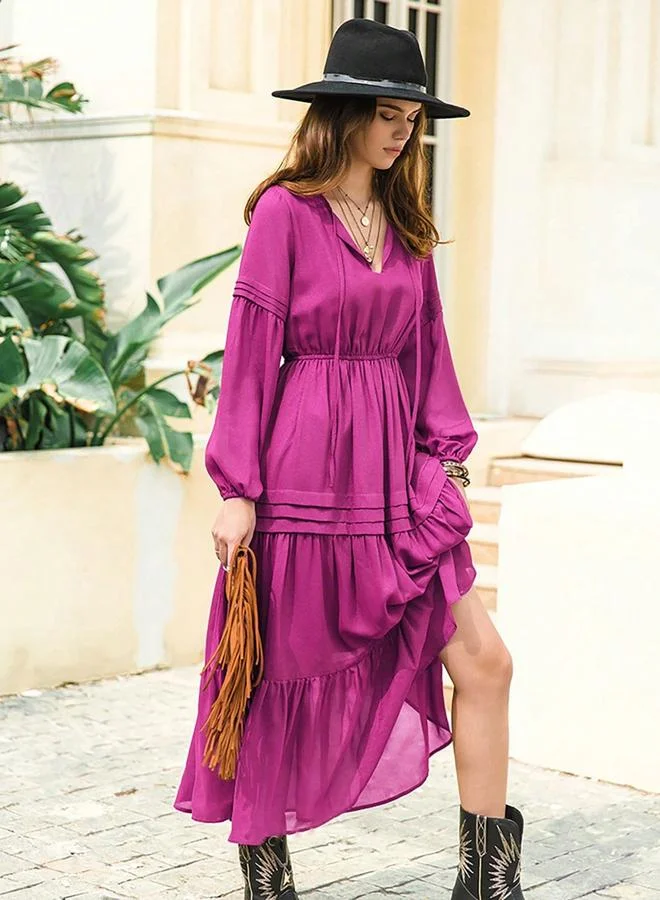 Take Two Take Two A-Line Long Sleeve Maxi Dress