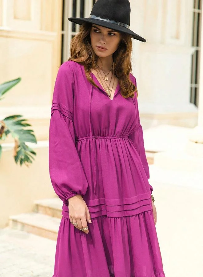 Take Two Take Two A-Line Long Sleeve Maxi Dress