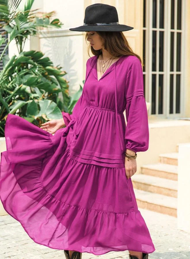 Take Two Take Two A-Line Long Sleeve Maxi Dress