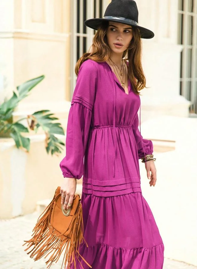 Take Two Take Two A-Line Long Sleeve Maxi Dress