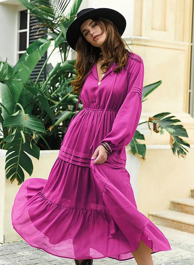 Take Two Take Two A-Line Long Sleeve Maxi Dress