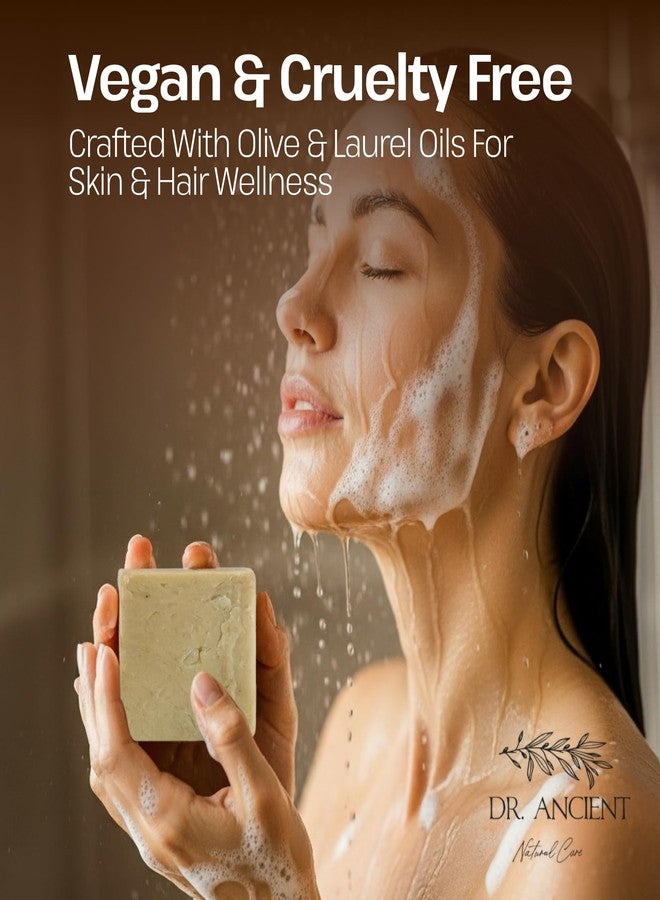 Dr.Ancient Aleppo Laurel Soap Bar, Organic Soap Bars Handcrafted the Traditional Way, Natural Chemical-Free, Vegan, Used for Face Wash, Body Wash, Hand Cleansing and Daily Skin Care, Gentle Cleanser - Image 4
