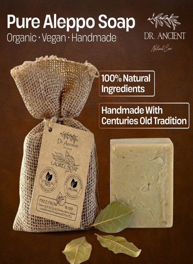 Dr.Ancient Aleppo Laurel Soap Bar, Organic Soap Bars Handcrafted the Traditional Way, Natural Chemical-Free, Vegan, Used for Face Wash, Body Wash, Hand Cleansing and Daily Skin Care, Gentle Cleanser - Image 3