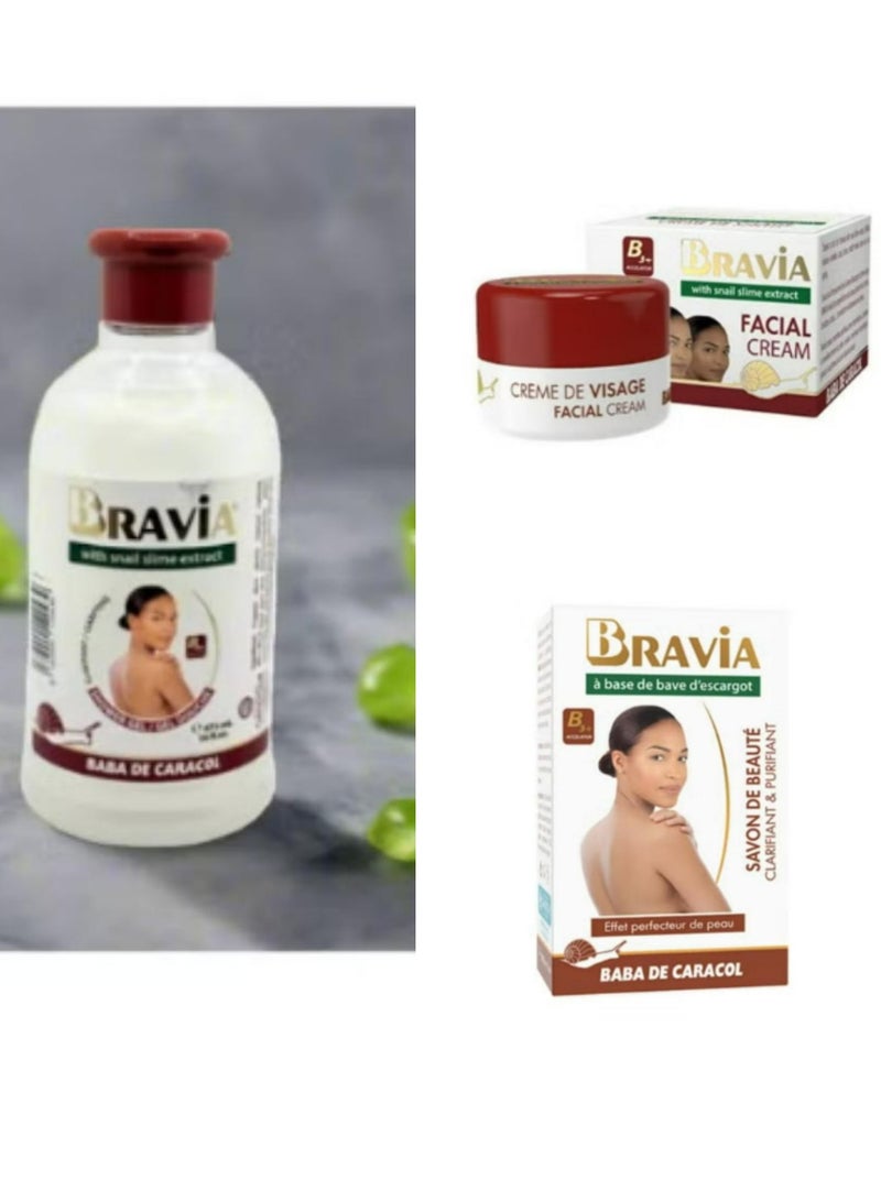 BRAVIA The Most Powerful Face And Body Whitening Set 3 Pcs - Image 1