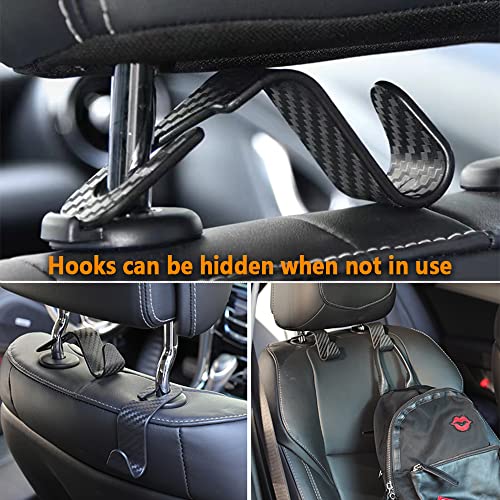 NHHC Utility Car Headrest Hidden Hook 33lb(Max) Car Hooks for Purses and Bags,Hard Hat Holder for Truck Seat Hanger Storage Organizer for Coats,Umbrellas,Grocery Bags,Handbags Universal Car Accessories - Image 4