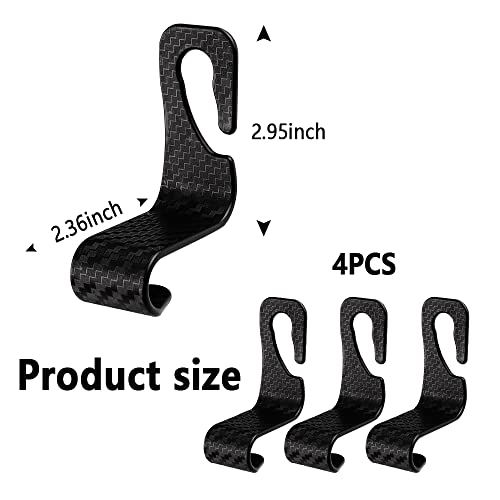 NHHC Utility Car Headrest Hidden Hook 33lb(Max) Car Hooks for Purses and Bags,Hard Hat Holder for Truck Seat Hanger Storage Organizer for Coats,Umbrellas,Grocery Bags,Handbags Universal Car Accessories - Image 2