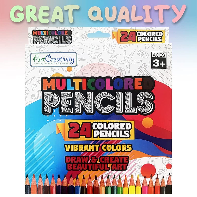 ArtCreativity Multicolor Pencils - 24 Pack of Pre-Sharpened Colored Pencils for Kids & Adults, Great for School Art Projects, Drawing, and Creative Coloring Fun - Image 3